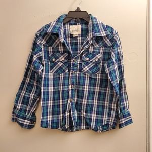Pearl snap plaid shirt